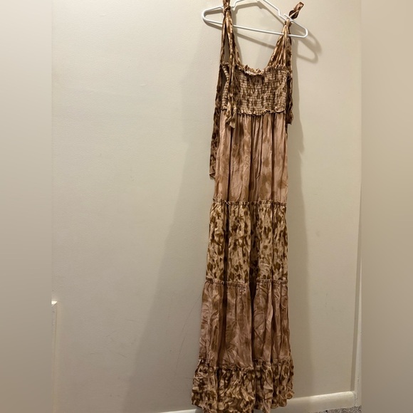 Especia - Anthropologie - Elegant Brown Maxi Dress - large - tie straps - Picture 1 of 7